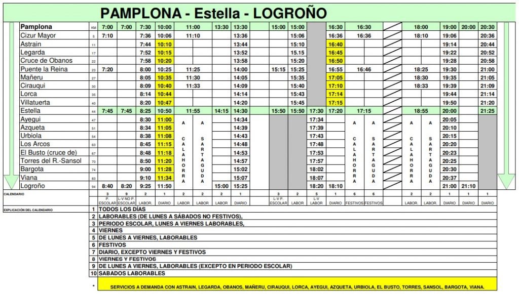 Autobuses Pamplona estella Logroño