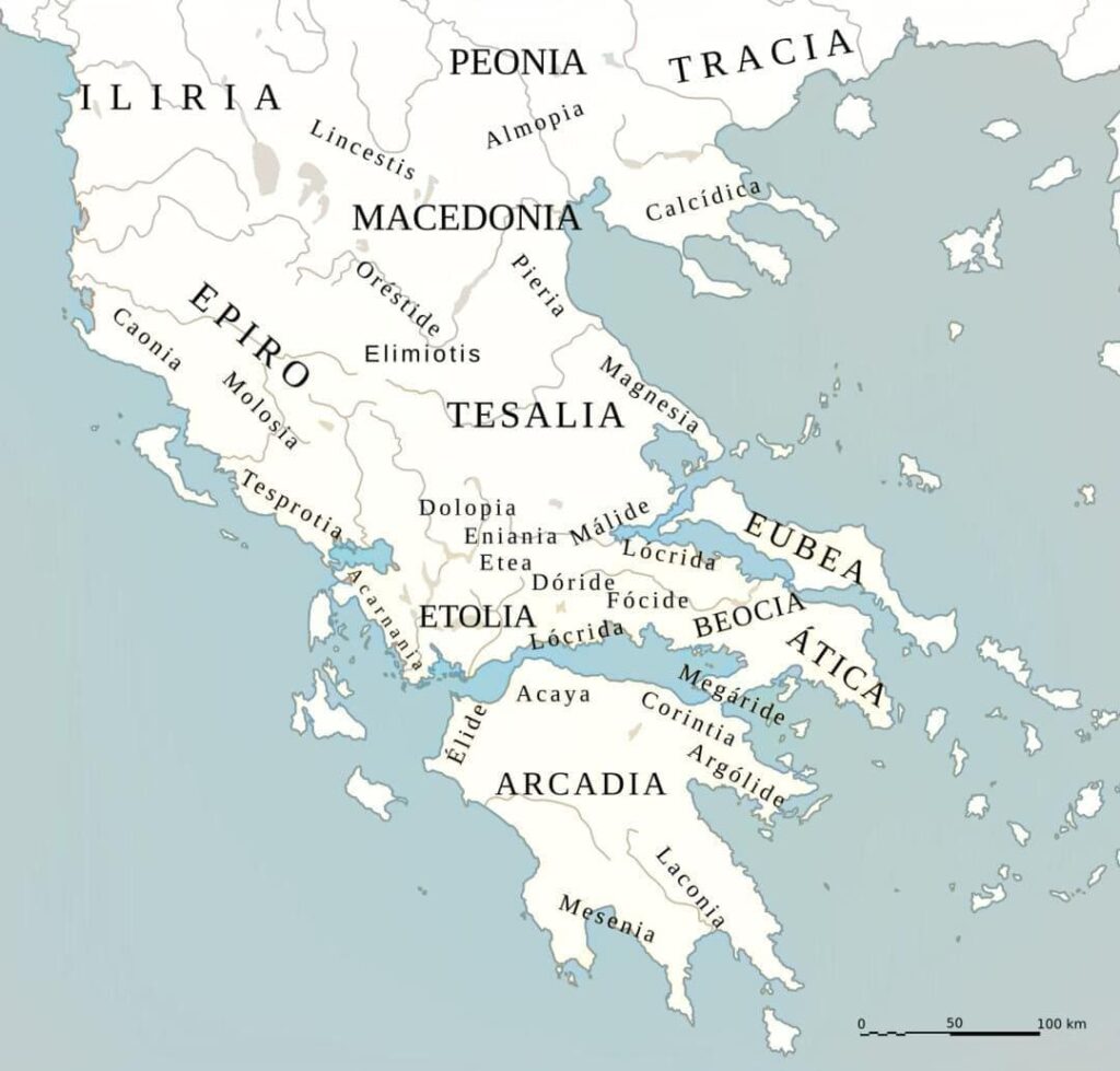 mapa de la antigua grecia