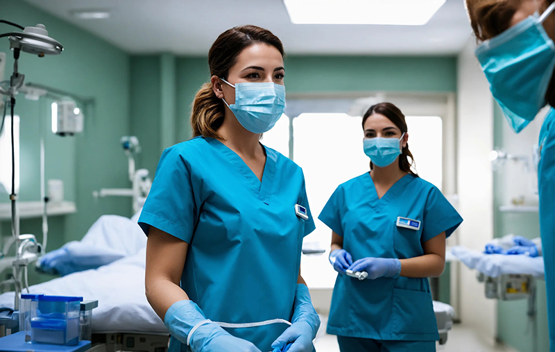 SATSE solicita a la consejera de Salud que se comprometa con la reclasificación profesional de enfermeras y fisioterapeutas 1 Nurses working in a hospital room in Spain