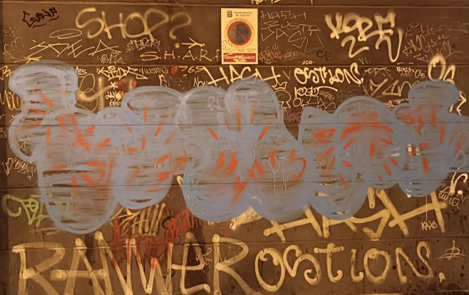 La Policía Local de Logroño denuncia a una persona tras sorprenderla haciendo grafitis en el Casco Antiguo 1 pintada calle Sagasta